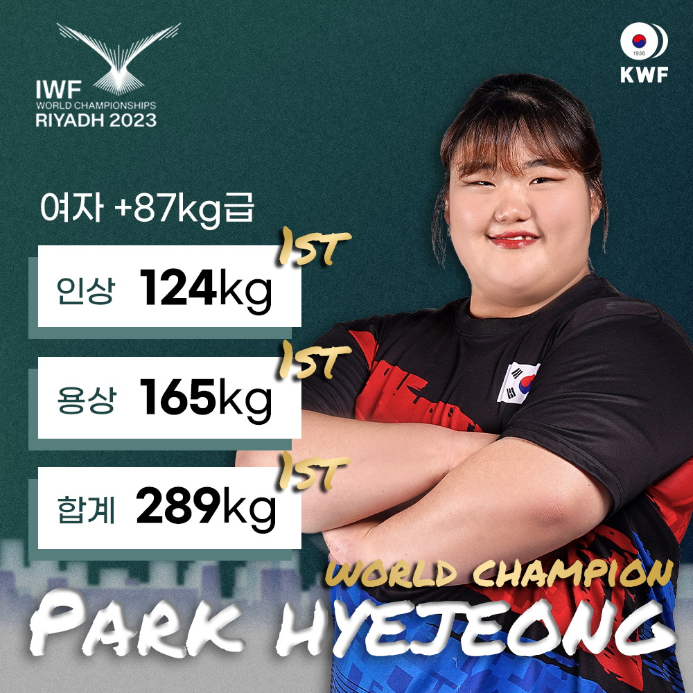 여자 역도 대형 유망주 박혜정, 세계선수권 최중량급 3관왕...한국 여자 역도 사상 처음 - 일간스포츠