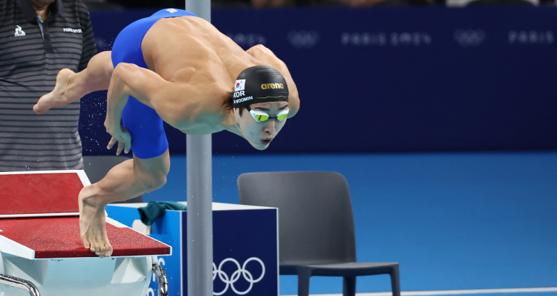 '나란히는 처음이야' 황선우·김우민, 자유형 200m 준결승 진출 [2024 파리]                                