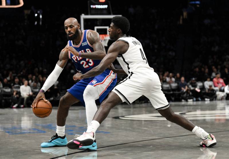 LeBron James Makes Philadelphia 76ers Debut in Preseason Game Against Brooklyn Nets